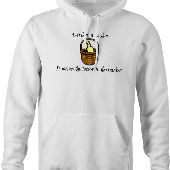 funny silence of the lambs lotion in the basket hoodie men's white