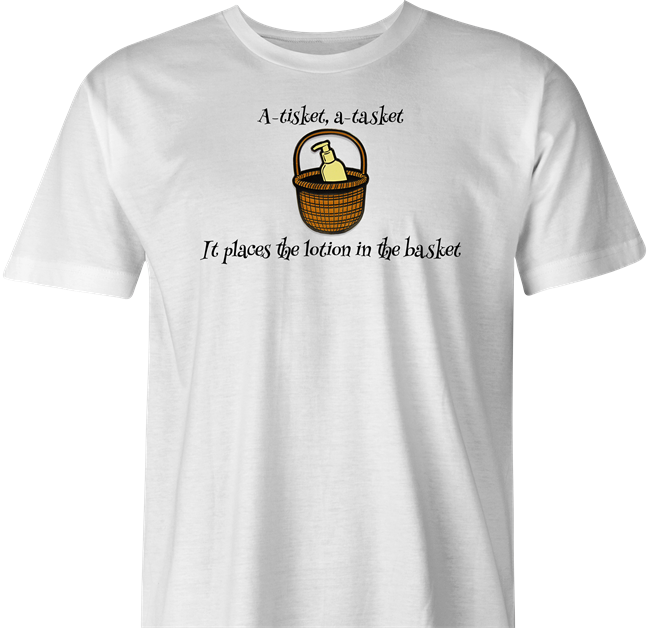 funny silence of the lambs lotion in the basket t-shirt men's white