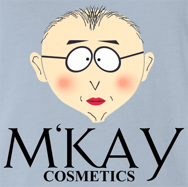 Funny South Park Mr. Mackey M'Kay Cosmetics Parody Mashup Light Blue T-Shirt