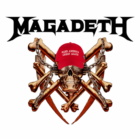 trump megadeth heavy metal MAGA Magadeath white t-shirt  