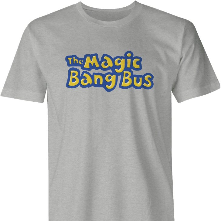Funny magic bang bus mrs frizzle parody men's t-shirt
