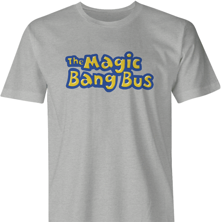 Funny magic bang bus mrs frizzle parody men's t-shirt