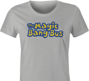 Funny magic bang bus mrs frizzle parody women's t-shirt