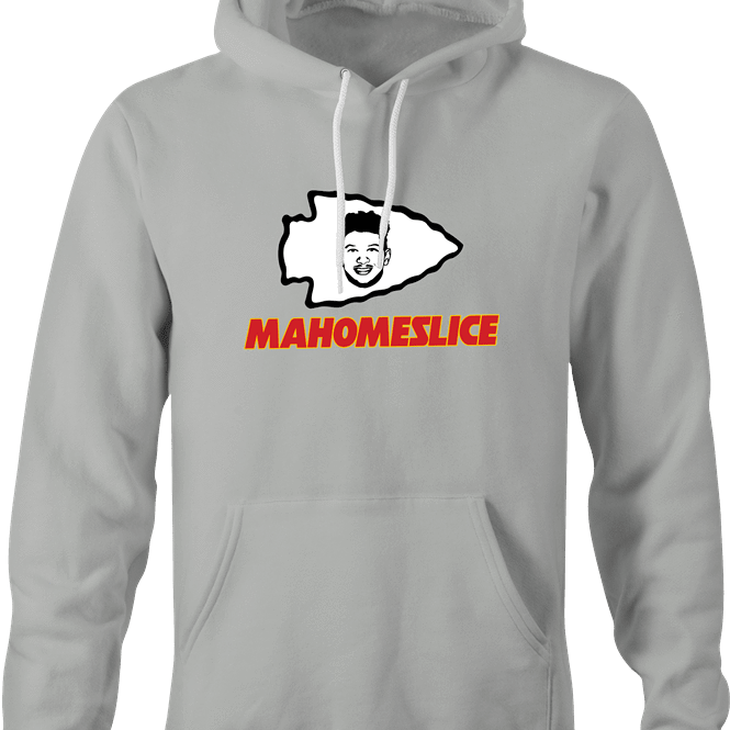 funny KC Chiefs Superbowl Champion Patrick Mahomes Parody | Mahomeslice t-shirt Ash Grey hoodie