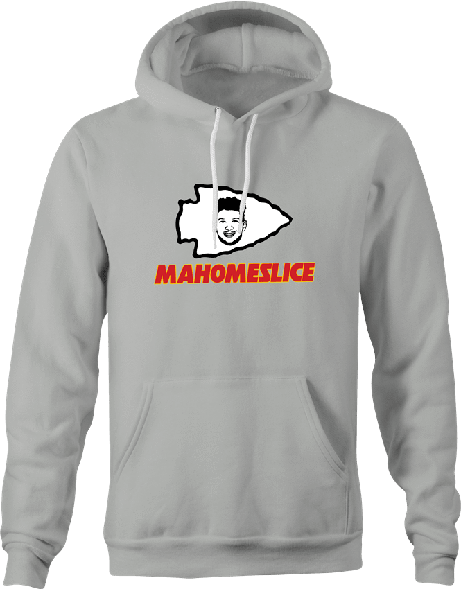 funny KC Chiefs Superbowl Champion Patrick Mahomes Parody | Mahomeslice t-shirt Ash Grey hoodie