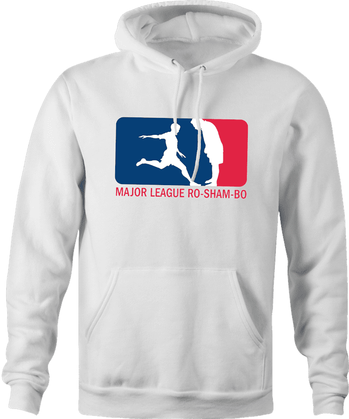 funny Major League Roshambo t-shirt white men's hoodie