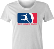 funny Major League Roshambo t-shirt white women's 