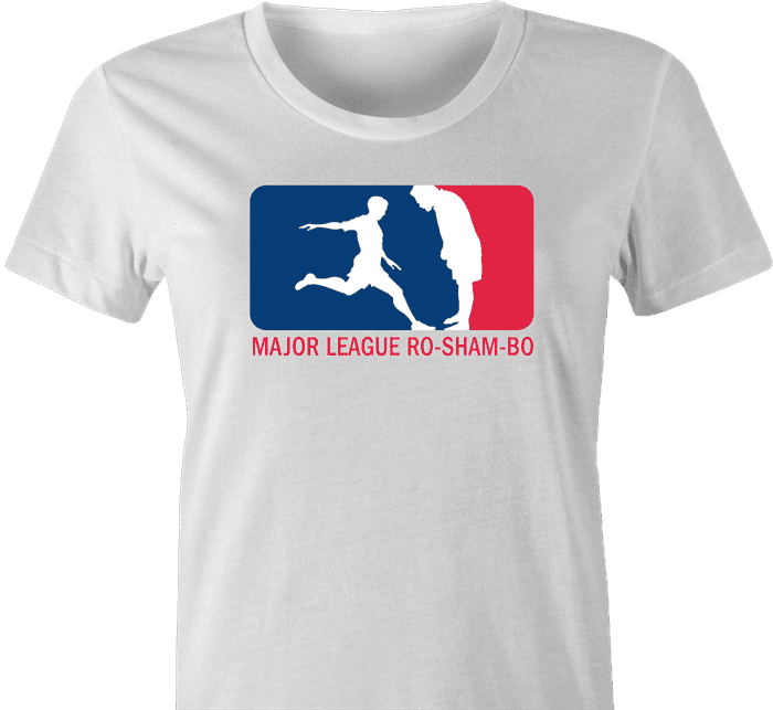 funny Major League Roshambo t-shirt white women's 