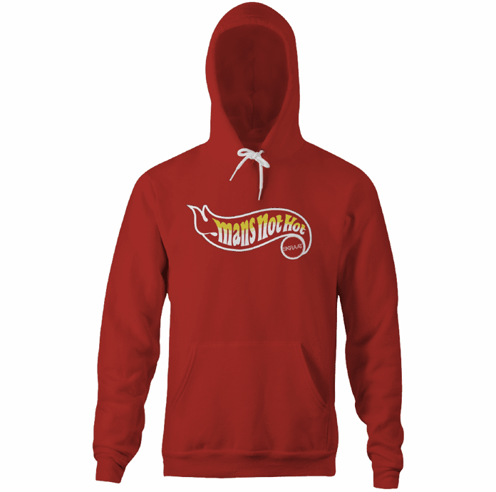 big shaq hot wheels mans not hot red hoodie