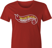 big shaq hot wheels mans not hot women's red t-shirt 