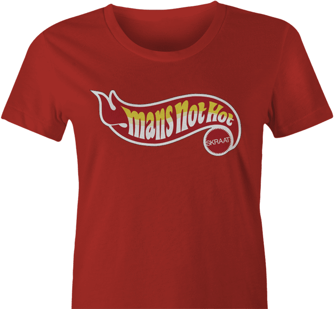 big shaq hot wheels mans not hot women's red t-shirt 