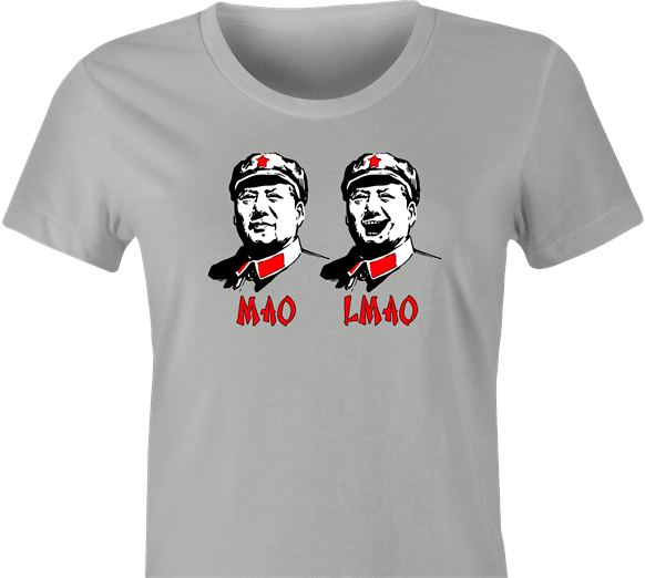 Funny Mao Zedong LMAO Parody T-Shirt Women's Ash Grey