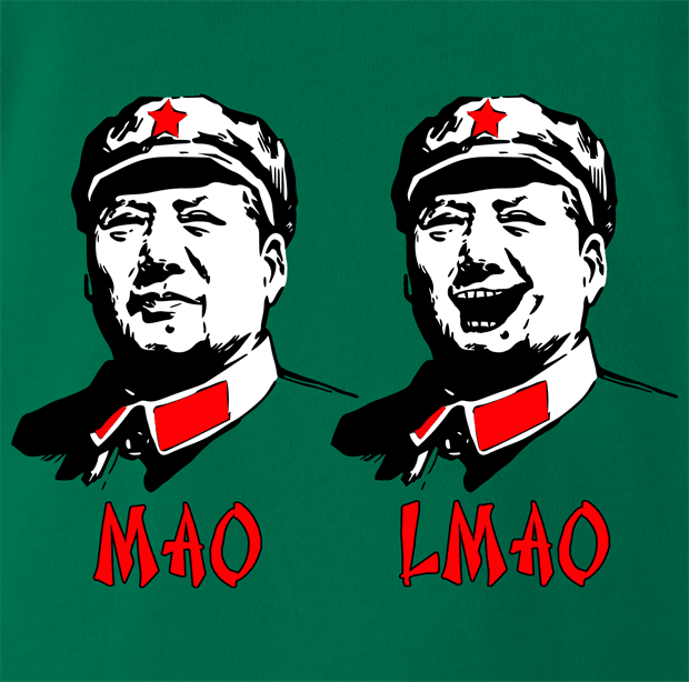 Funny Mao Zedong LMAO Parody Green T-Shirt