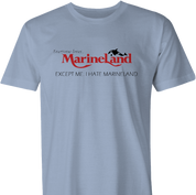 i hate marineland men's light blue t-shirt 