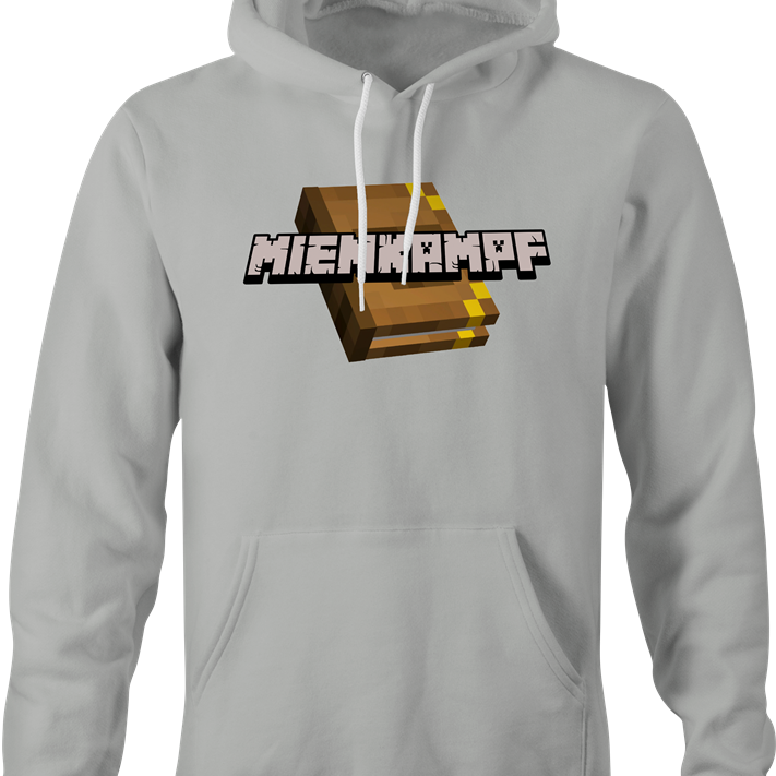 funny minecraft mien kampf offensive parody hoodie men's grey