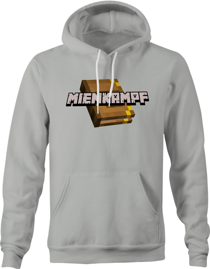 funny minecraft mien kampf offensive parody hoodie men's grey