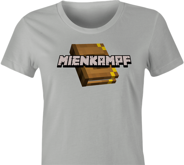funny minecraft mien kampf offensive parody t-shirt women's grey