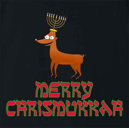 funny Merry Chrismukkah for x-mas and christmas holiday season Parody t-shirt black 