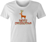 funny Merry Chrismukkah for x-mas and christmas holiday season Parody women's t-shirt white 