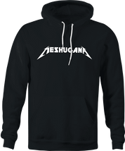 Funny Meshugana Yiddish Metallica Jewish Parody Black Hoodie