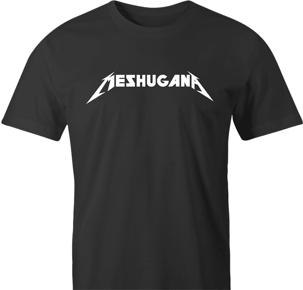 Funny Meshugana Yiddish Metallica Jewish Parody Men's T-Shirt