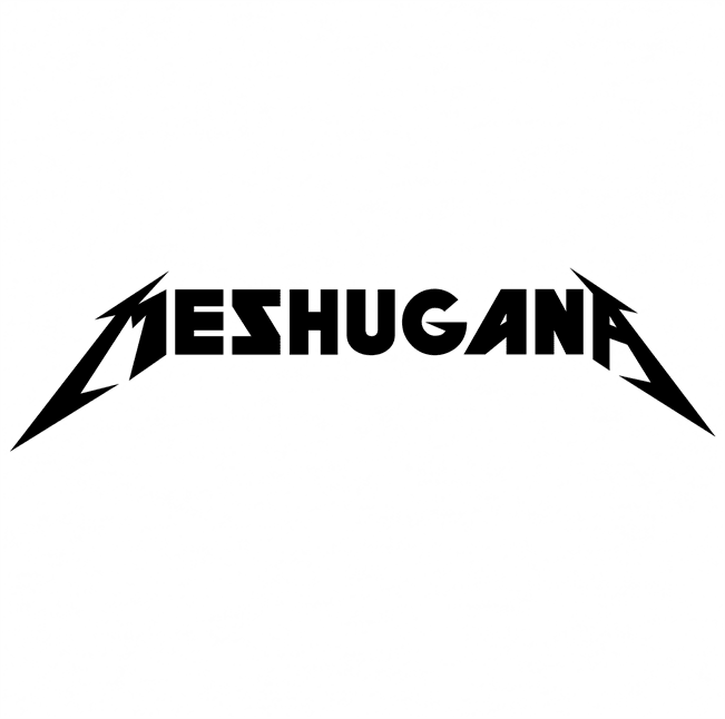 Funny Meshugana Yiddish Metallica Jewish Parody White Tee