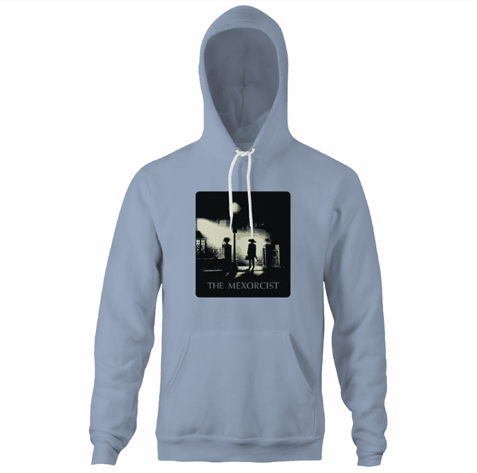 funny the exorcist mexican parody light blue hoodie