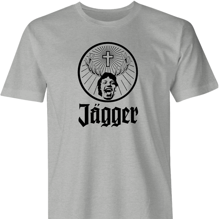 mick jagger rolling stones jagermeister men's t-shirt ash