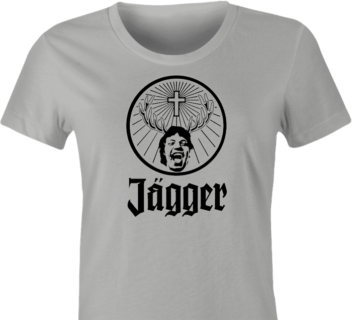 mick jagger rolling stones jagermeister women's t-shirt ash