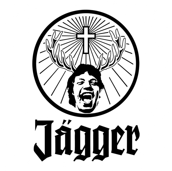 mick jagger rolling stones jagermeister white t-shirt