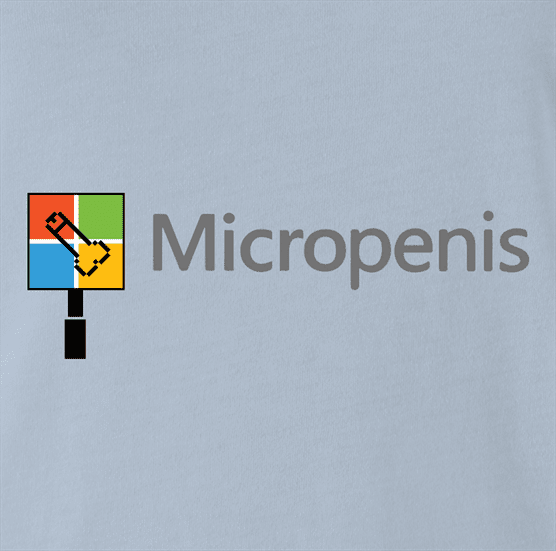 Funny micropenis small microsoft mashup light blue t-shirt