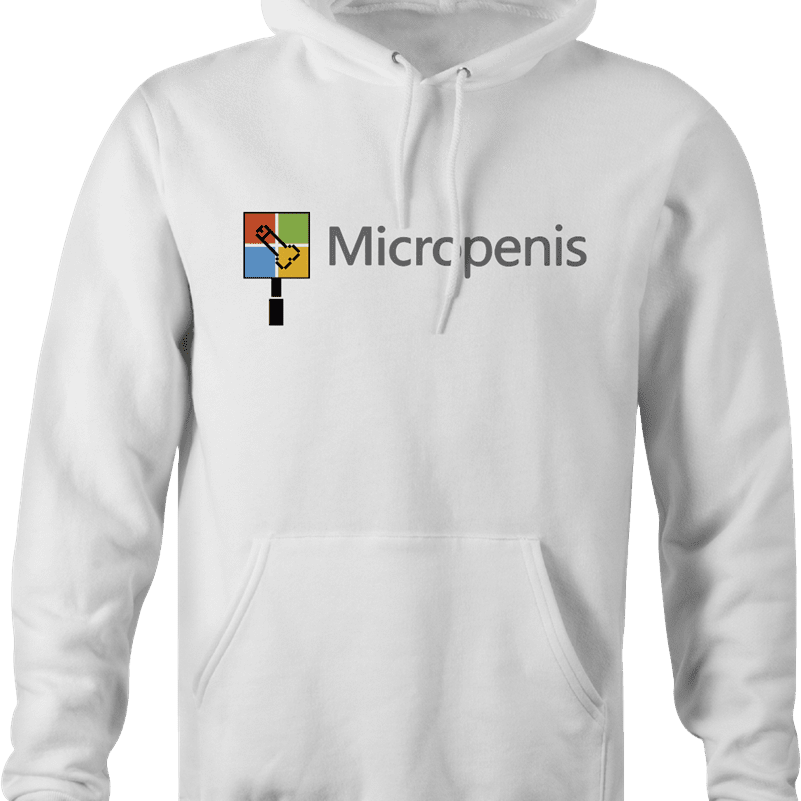 Funny micropenis small microsoft mashup white hoodie