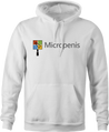 Funny micropenis small microsoft mashup white hoodie