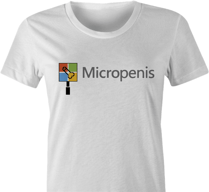 Funny micropenis small microsoft mashup women's white t-shirt  