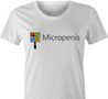 Funny micropenis small microsoft mashup women's white t-shirt  