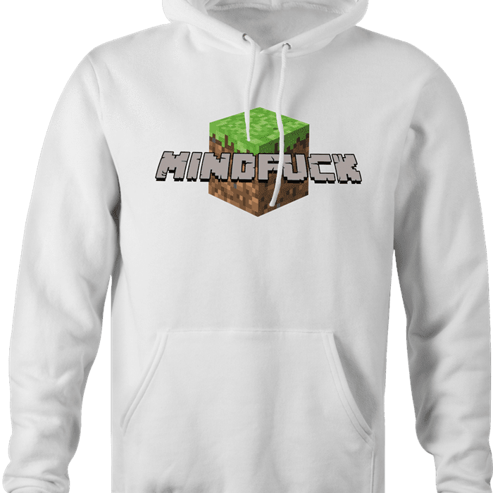 Minecraft Mindfuck Parody white hoodie