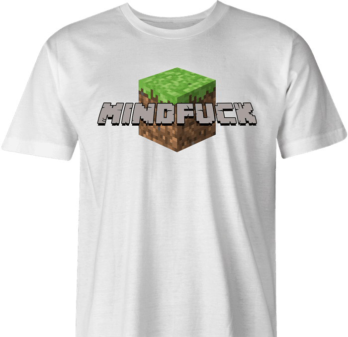Minecraft Mindfuck Parody men's t-shirt white 
