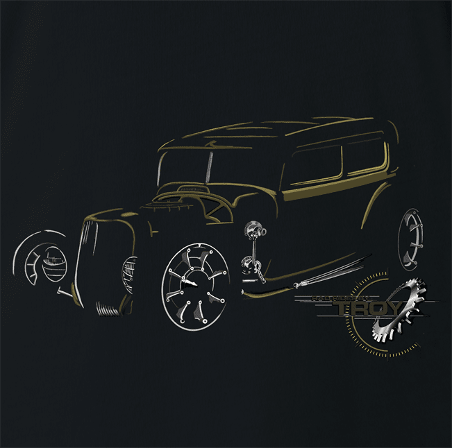 The Offical Rad Rides by Troy | Ford Model A | Black Tee | Cool Cars
