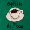 Funny men's kelly green coffee espresso t-shirt
