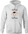 Funny men's white coffee espresso hoodie