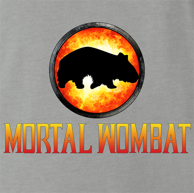 Funny Mortal Kombat Wombat Parody Red Men's T-Shirt