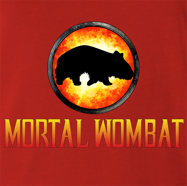 Funny Mortal Kombat Wombat Parody White Men's T-Shirt