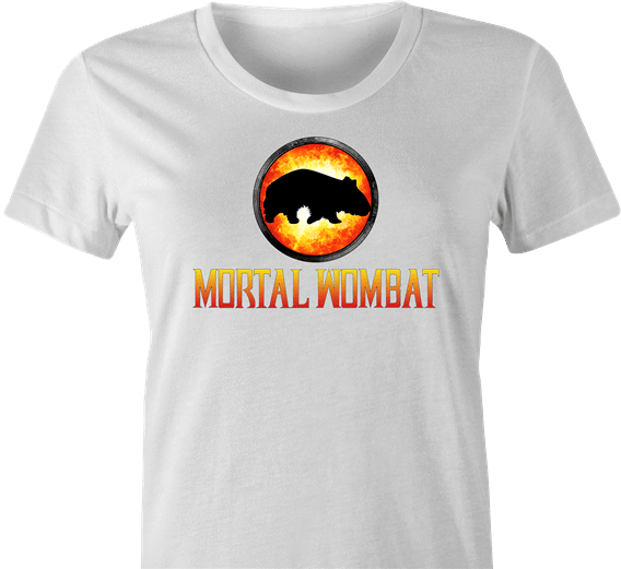Funny Mortal Kombat Wombat Parody White Women's T-Shirt