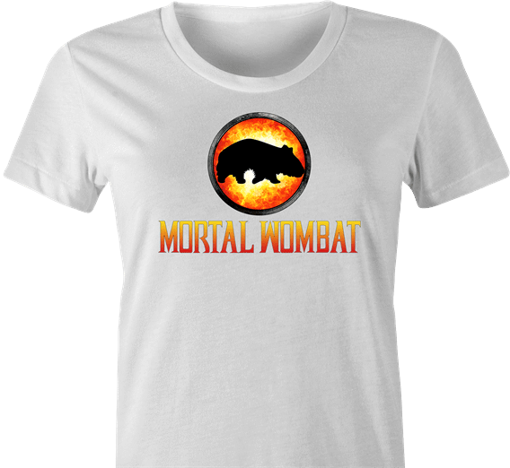 Funny Mortal Kombat Wombat Parody White Women's T-Shirt