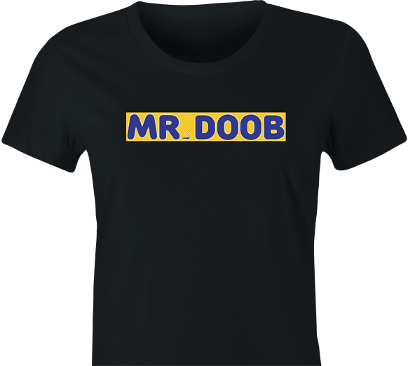 funny Mr Doob Weed Parody women's black