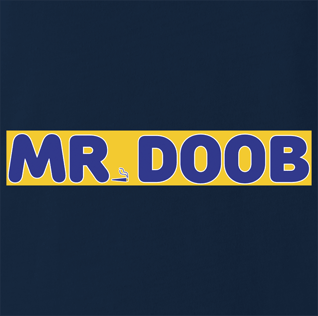 funny Mr Doob Weed Parody Navy t-shirt