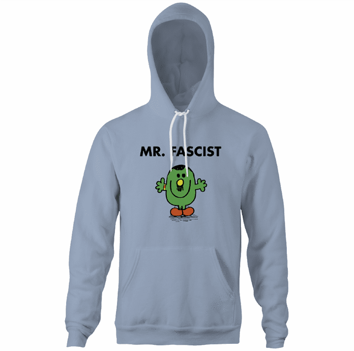 funny offensive mr man mr. fascist adolf hitler light blue hoodie