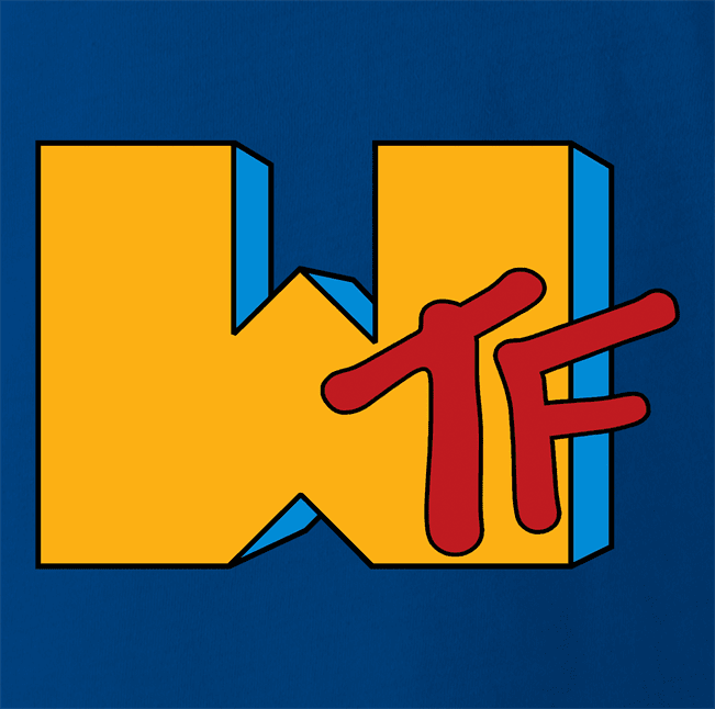 funny WTF MTV Old School Parody royal Blue t-shirt