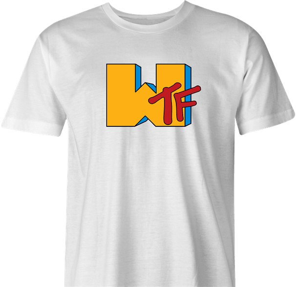 funny WTF MTV Old School Parody white men's t-shirt