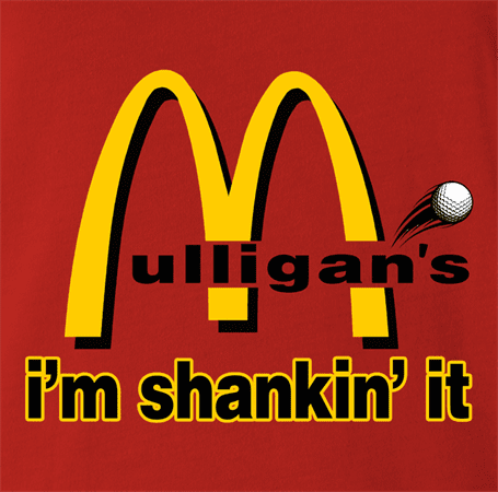 Funny McDonald s Mulligans t-shirt red